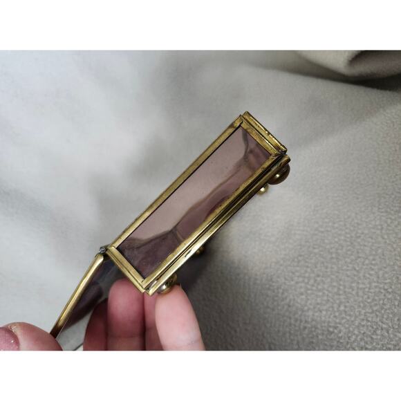 Vintage Enesco Thomas Kinkade Etched Glass Brass Jewelry Trinket Box Cottage - Picture 6 of 16